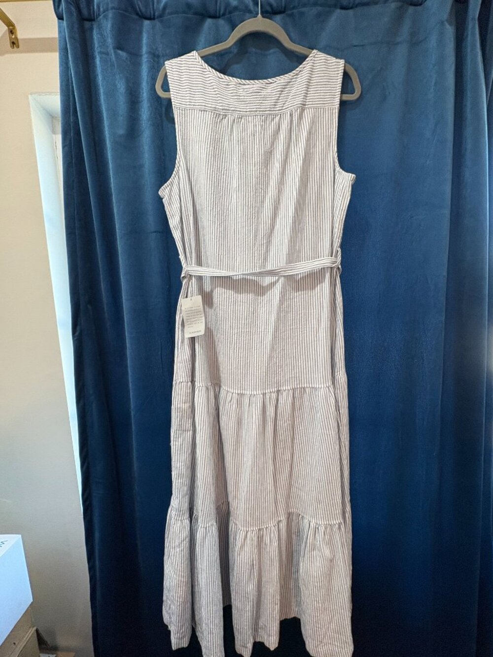 NWT Max Studio Seersucker Tiered Maxi Dress XL - Picture 5 of 8